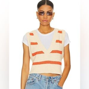 FREE PEOPLE  Santa Monica Knit Vest In Cream